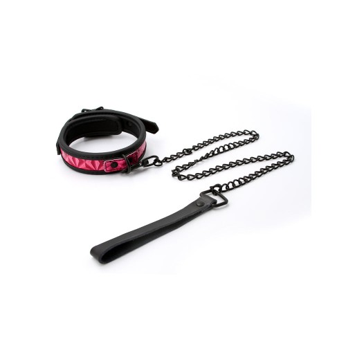 Collar de Vinilo Rosa Pecaminoso para Juego Sensual