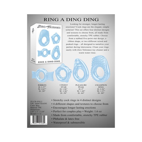 Set de 4 Anillos para Pene Ring A Ding Ding