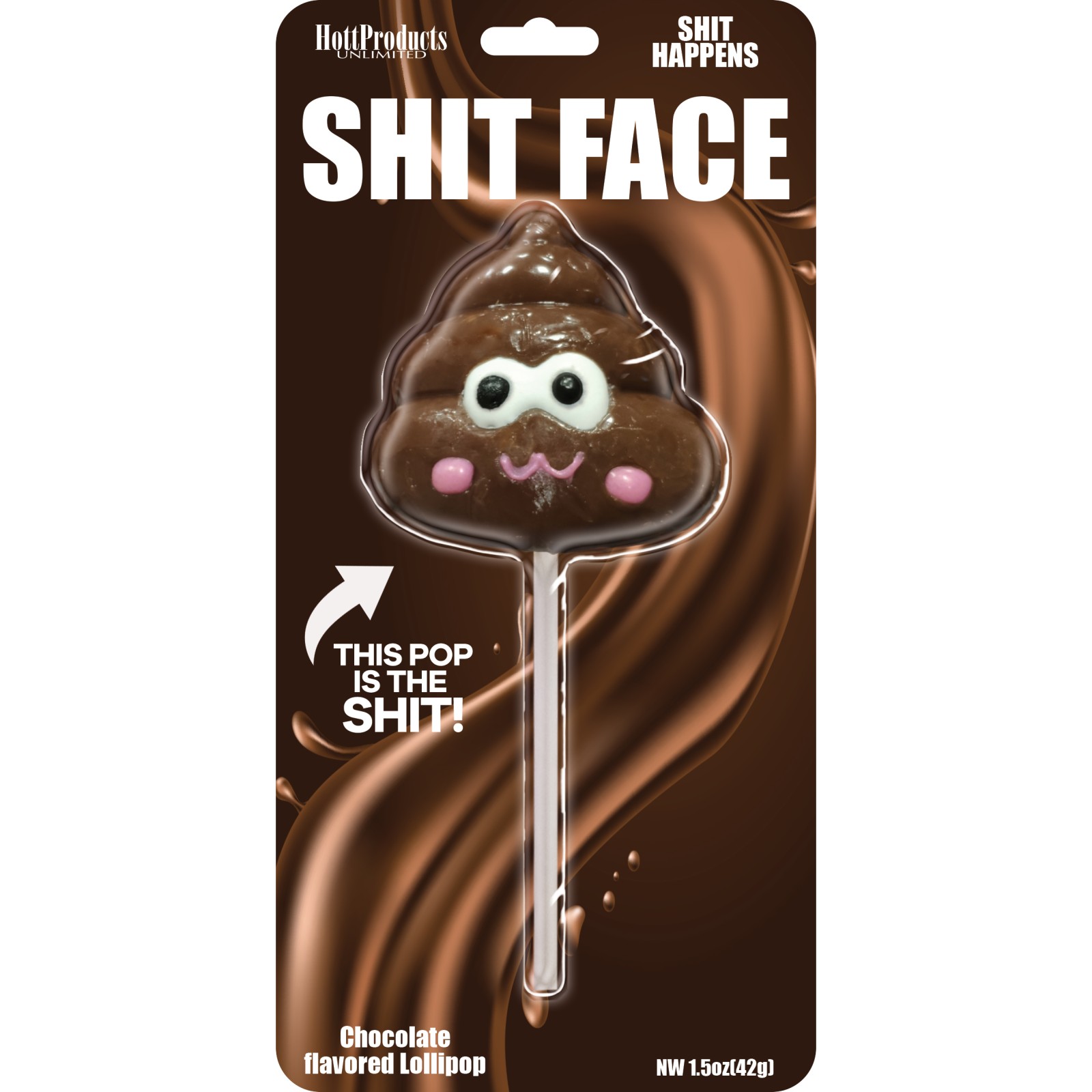 Chupetín Sabor Chocolate Shit Face