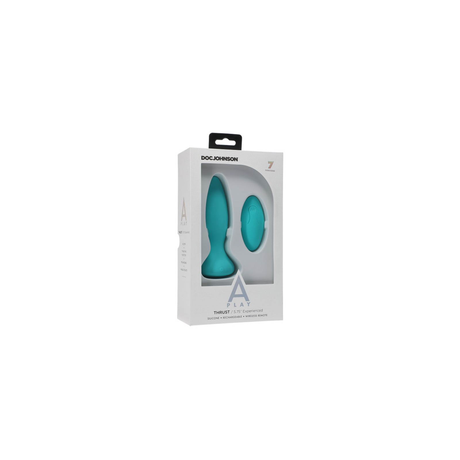 A-Play Thrust Rechargeable Silicone Anal Plug - Teal