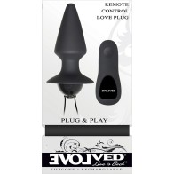 Evolved Remote-Controlled Vibrating Silicone Anal Plug - Black