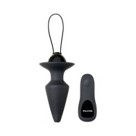 Evolved Remote-Controlled Vibrating Silicone Anal Plug - Black