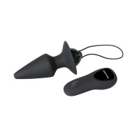 Plug Anal Vibrante de Silicona con Control Remoto - Negro