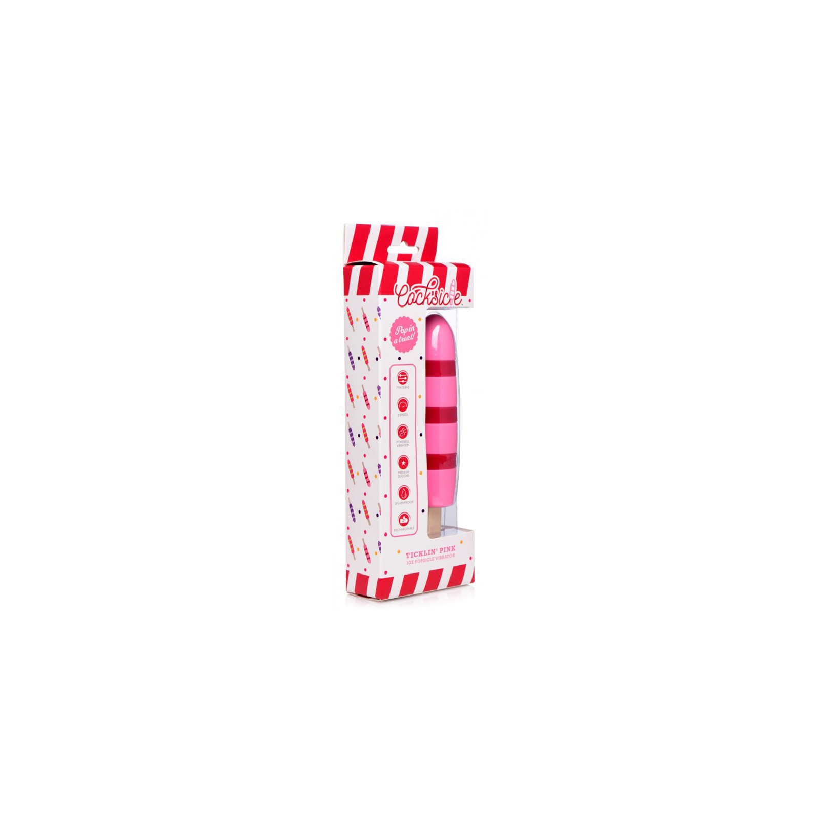 Ticklin' Pink Popsicle Vibrator 10X