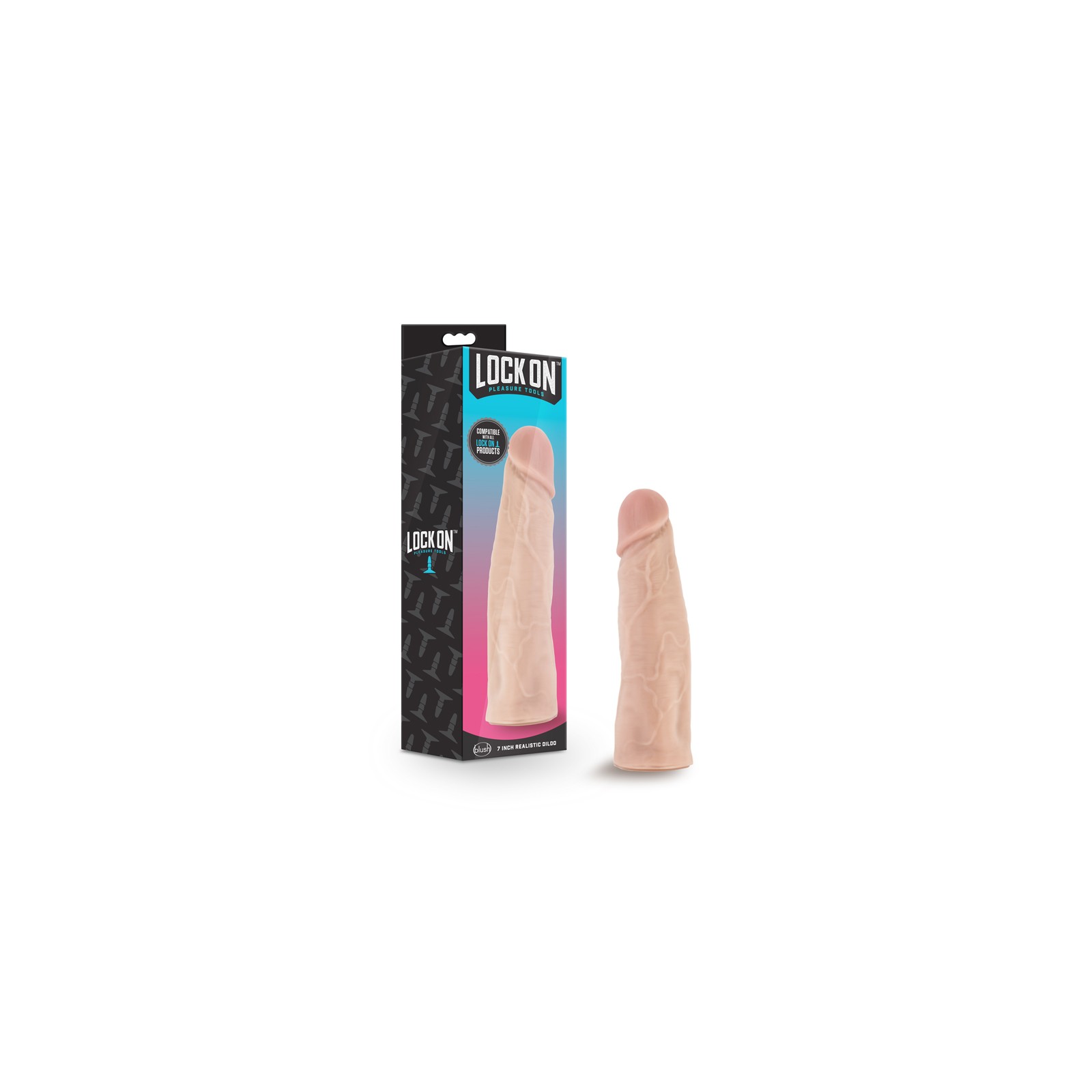 Lock On Realistic 7 in. Dildo Beige - Lifelike Pleasure