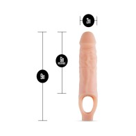 Performance Plus 9 inch Silicone Cock Sheath Penis Extender Sling Beige - Enhance Your Pleasure