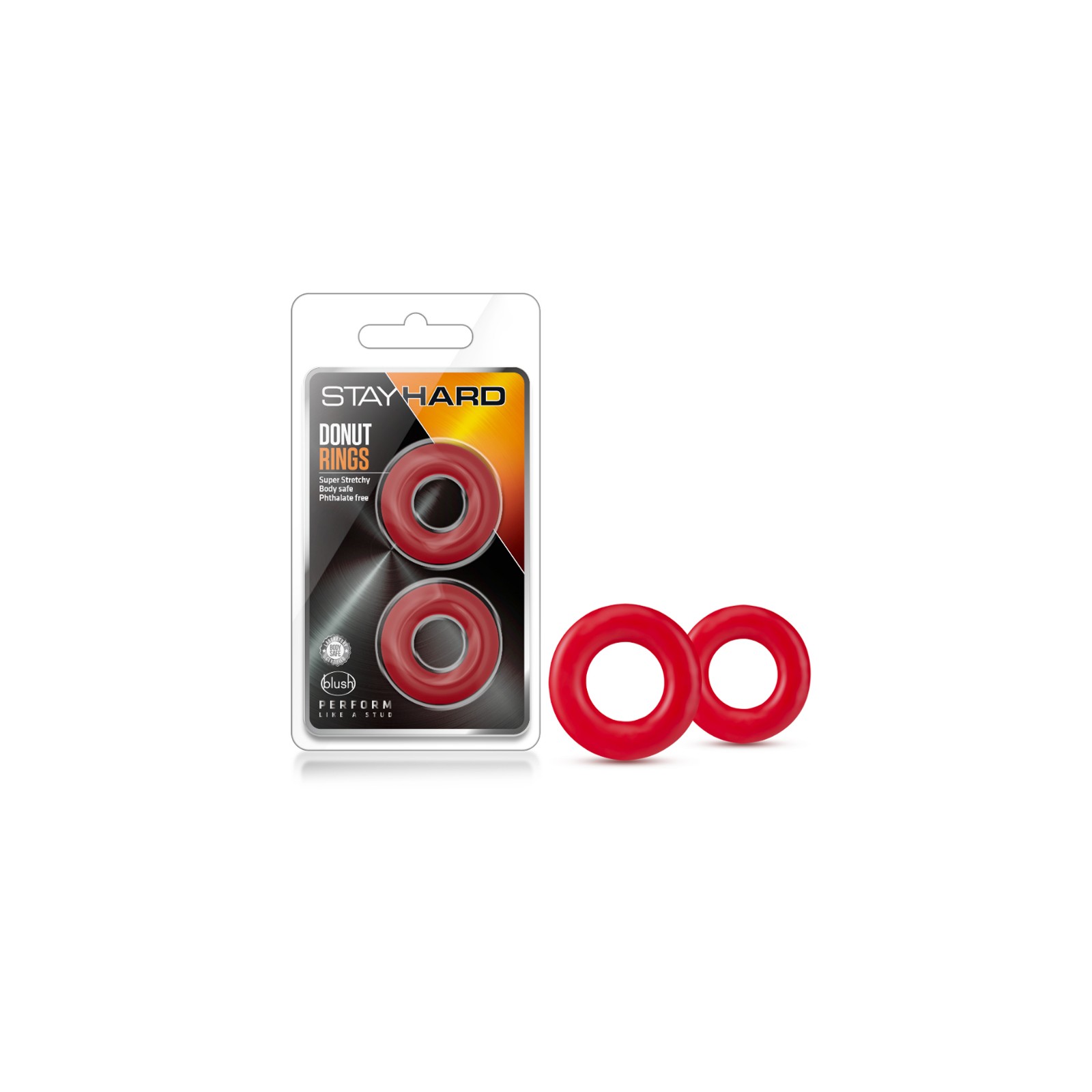 Anillos Cockring Stay Hard Donut 2-Pack Rojo