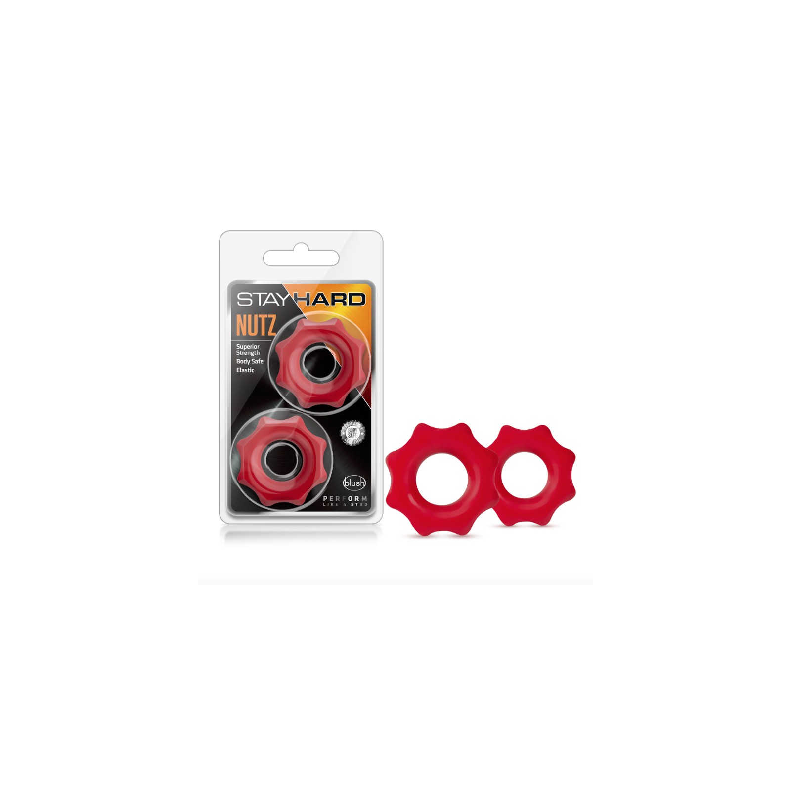 Stay Hard Nutz Anillo para el Pene 2-Pack Rojo