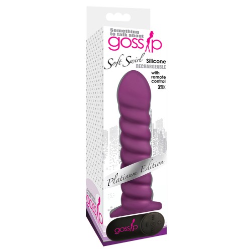 Gossip Soft Swirl Rechargeable Remote-Controlled Vibrating Dildo Violet