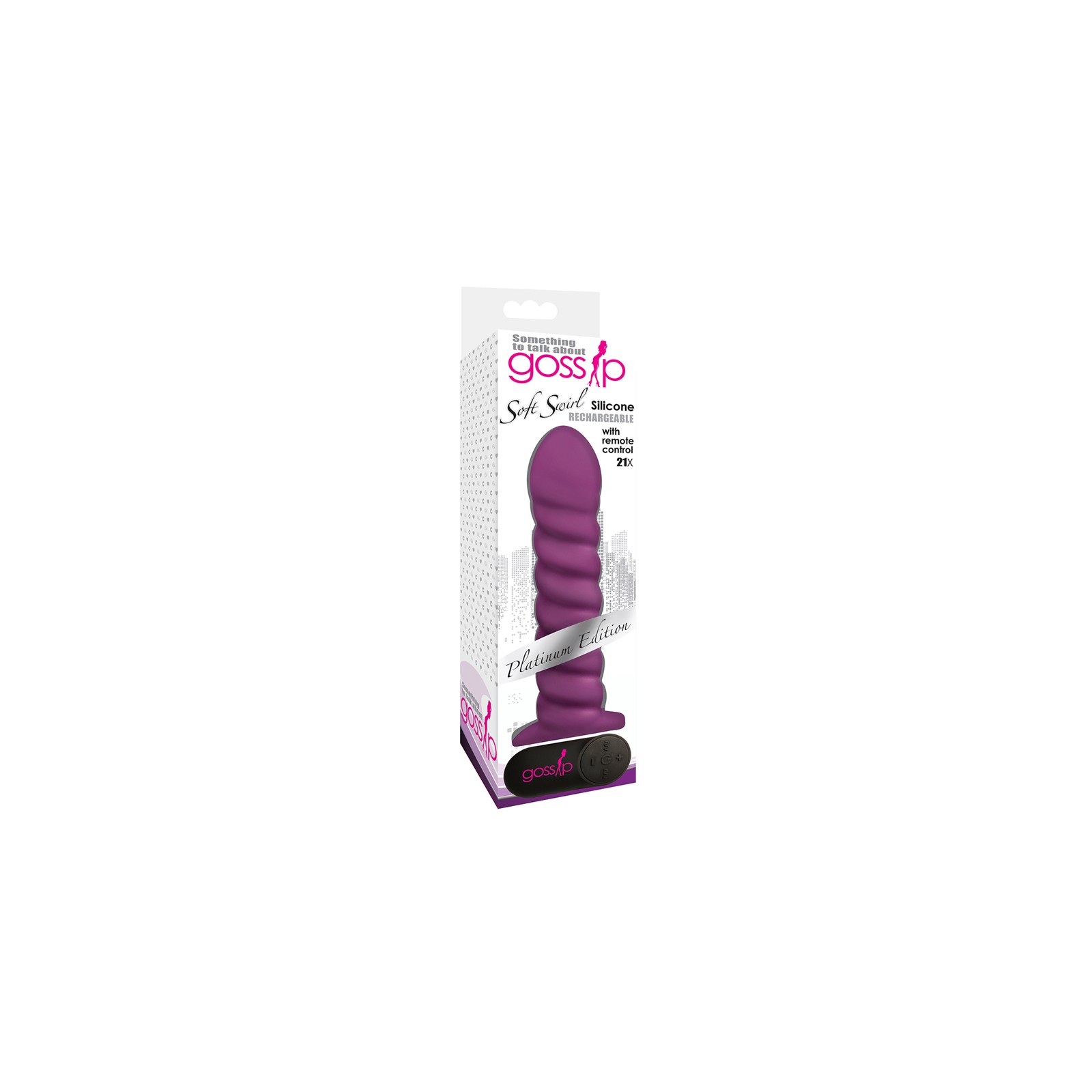 Gossip Dildo Vibrante Texturizado de Silicona de 7.5 in. Control Remoto Recargable Violeta