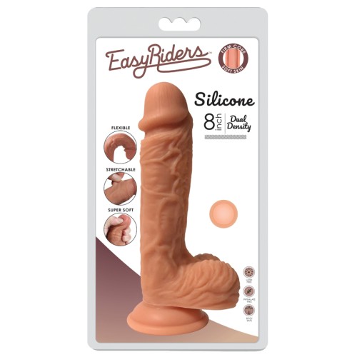 Pene de Silicona de Densidad Dual Easy Riders 8 con Ventosa