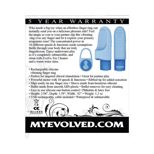 Evolved Fingerlicious Rechargeable Finger Vibrator Blue