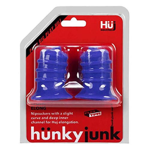 Sucker de Pezones Hunkyjunk ELONG con Base Ancha Negra para placer sensacional