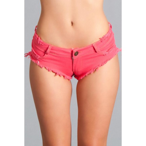 Sexy Low Waist Denim Booty Shorts Hot Pink - Summer Fashion Staple