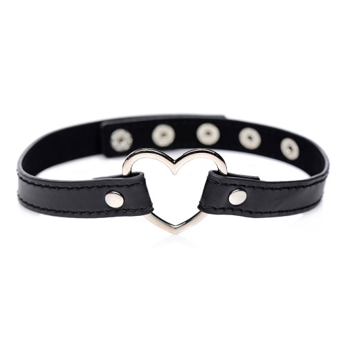 Dark Heart Choker de Corazón Cromado Negro