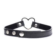 Dark Heart Choker de Corazón Cromado Negro