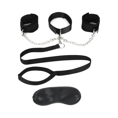 Lux Fetish Collar Cuffs & Leash Set - Kinky Fun