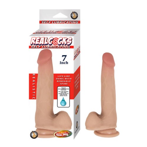 Dong Autolubricante de 7 in. Realcocks - Vanilla