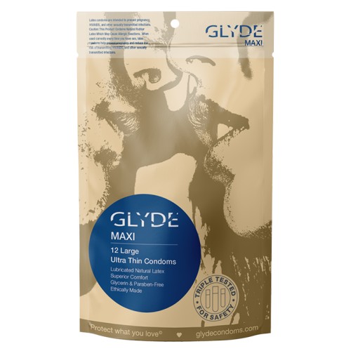 Glyde Maxi Large XL 12-Pack Condoms - Ultimate Comfort