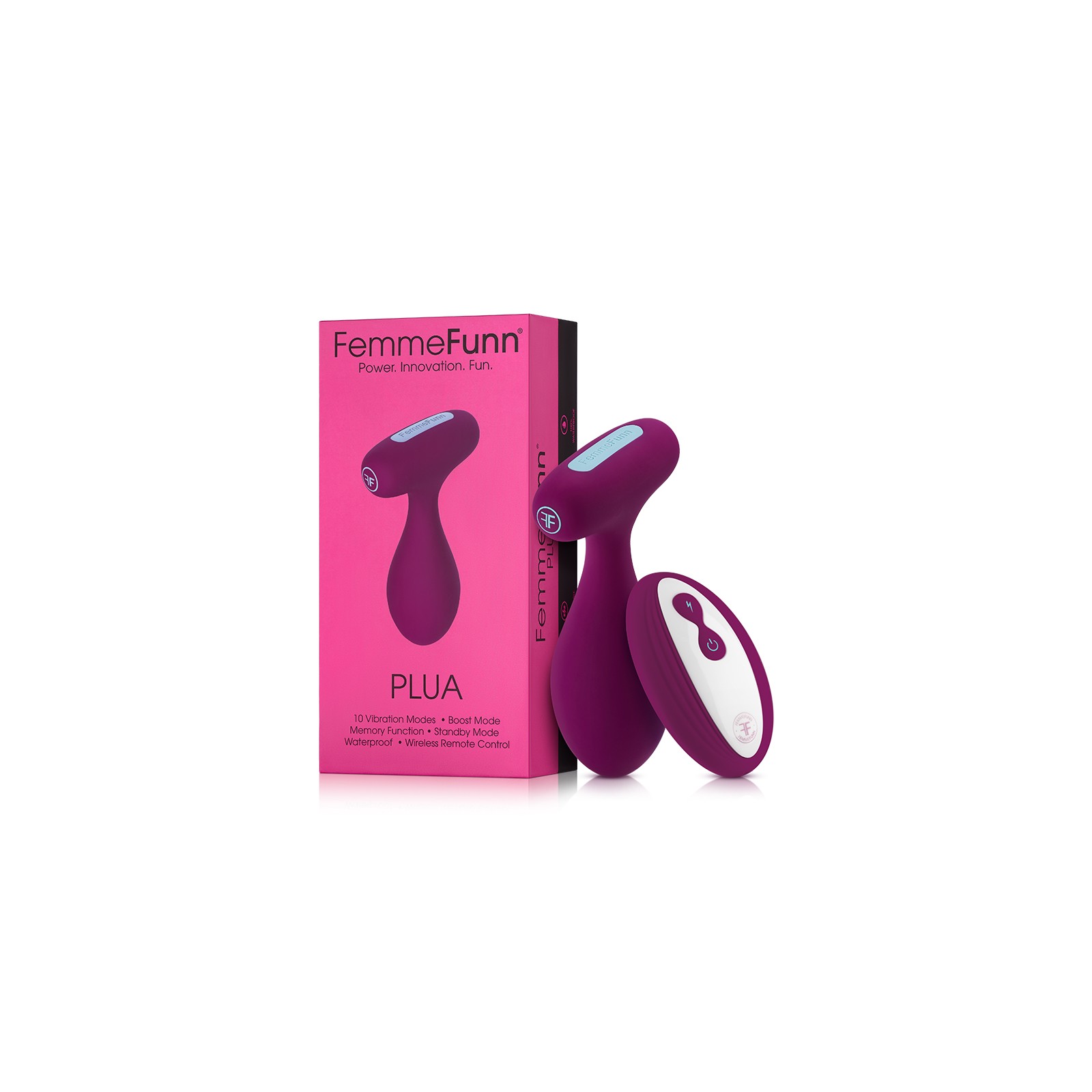 FemmeFunn Plus Rechargeable Silicone Vibrating Anal Plug Dark Fuchsia