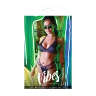 Fantasy Lingerie Vibes Sexy Bitch Conjunto Estampado de Reptil Negro S/M