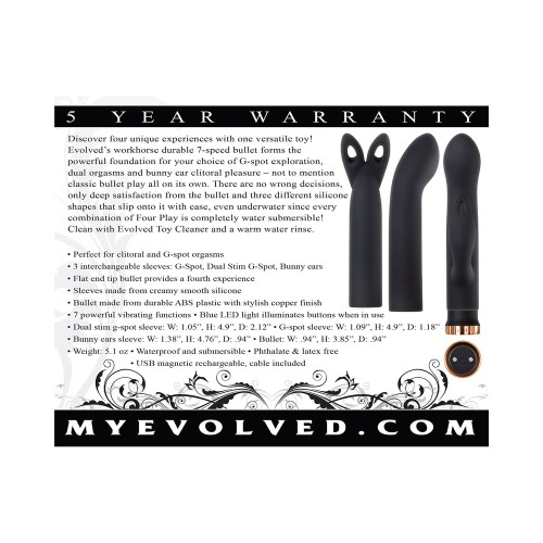 Evolved Four Play Vibrador Bullet Recargable Negro