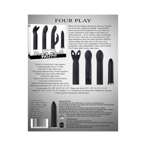 Evolved Four Play Vibrador Bullet Recargable Negro