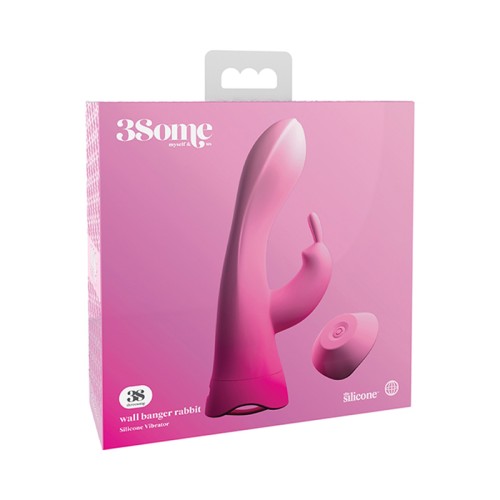 Pipedream 3Some Wall Banger Rabbit Vibrator with Suction Cup Pink