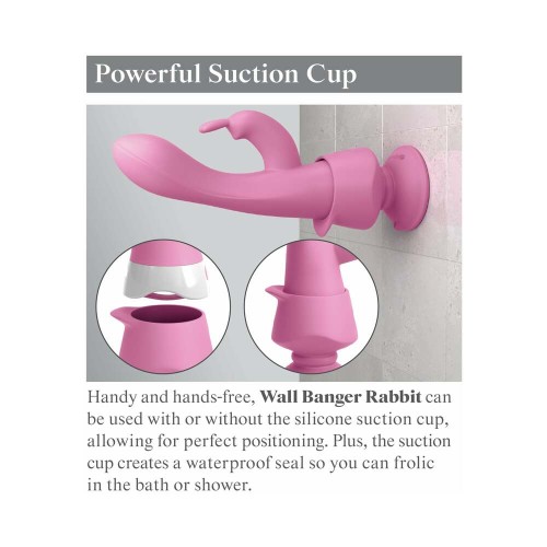 Pipedream 3Some Wall Banger Rabbit Vibrator with Suction Cup Pink