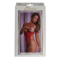 Body Rojo Cupless y Crotchless Magic Silk Reina