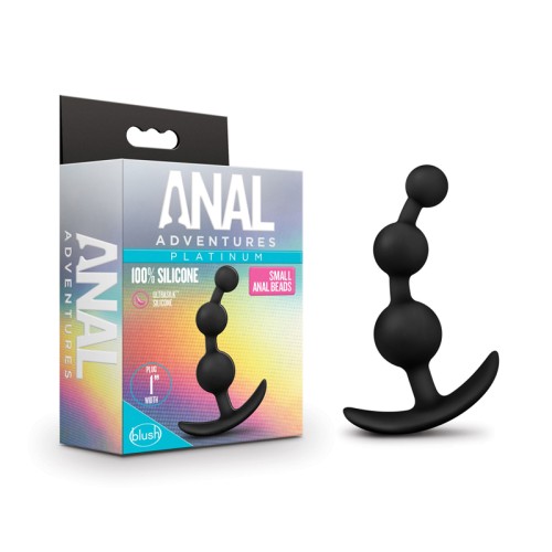 Plug Anal de Perlas Pequeñas de Silicona Platinum Negro