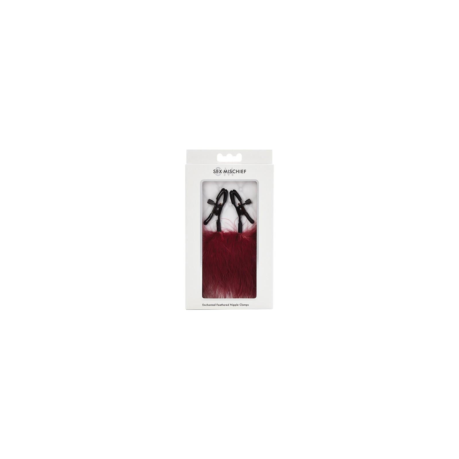 Sportsheets Sex & Mischief Enchanted Feather Nipple Clamps Burgundy