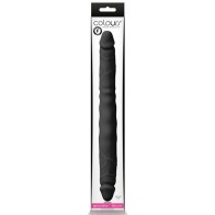 Colours Double Pleasure 12 in. Dual Ended Dildo Black - Intense Sensations