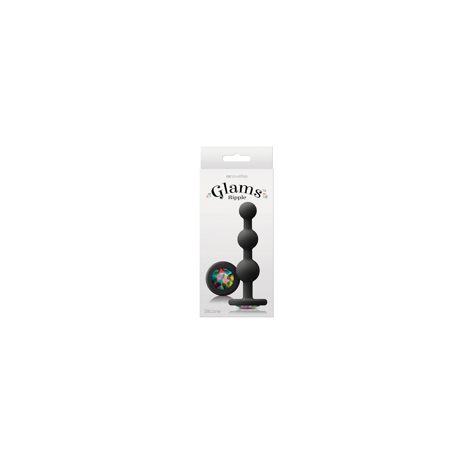 Glams Ripple Anal Plug Rainbow Gem Black