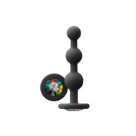 Glams Ripple Anal Plug Rainbow Gem Black