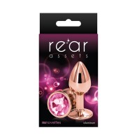 Plug Anal Pequeño Rosa Dorado para Elegancia