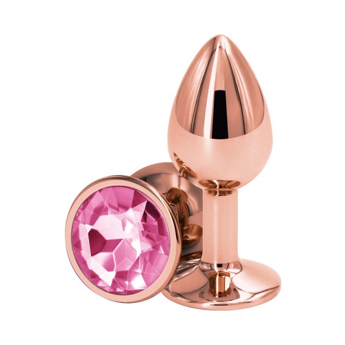 Plug Anal Pequeño Rosa Dorado para Elegancia