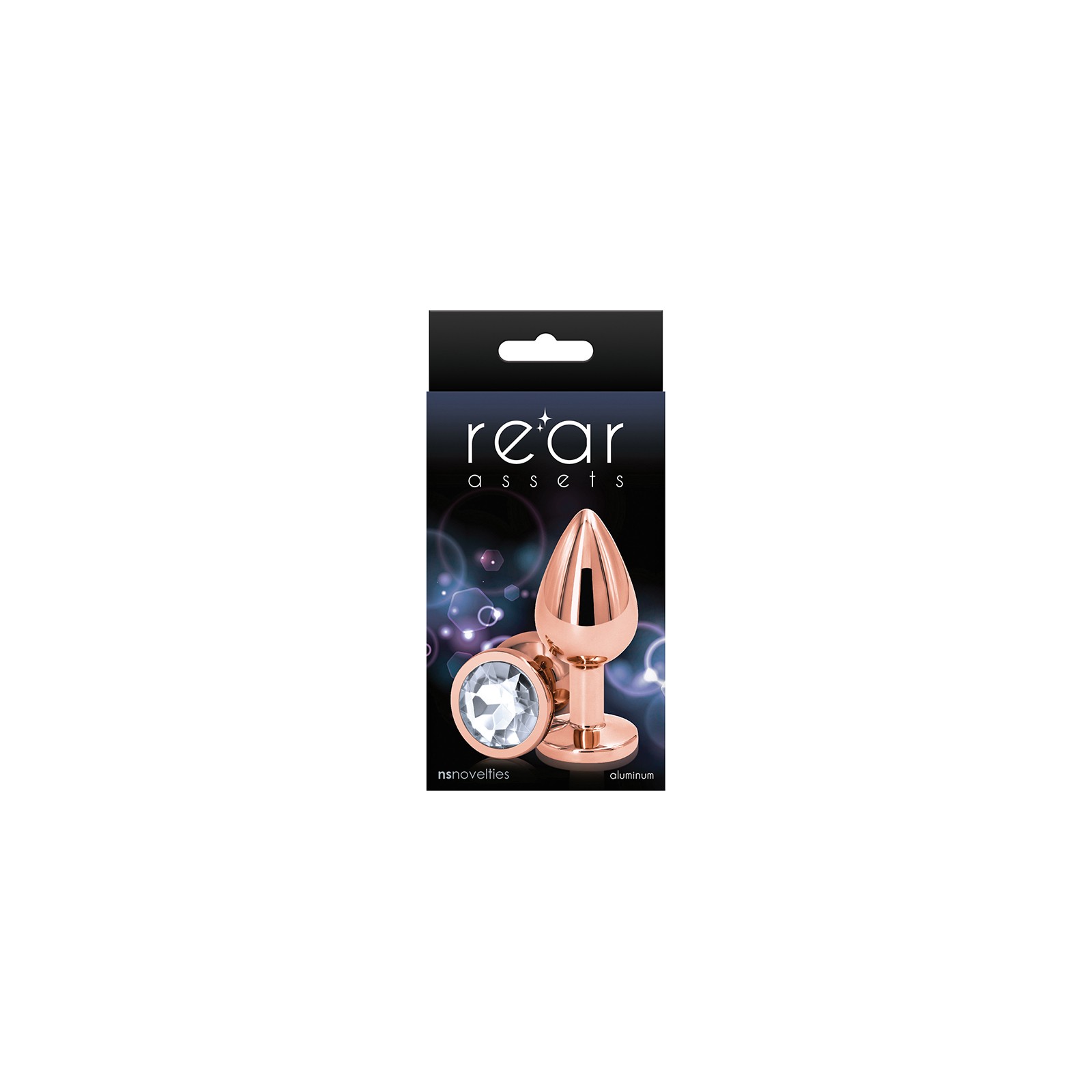 Medium Clear Rear Assets Rose Gold Anal Plug