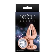 Medium Clear Rear Assets Rose Gold Anal Plug