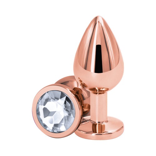 Medium Clear Rear Assets Rose Gold Anal Plug