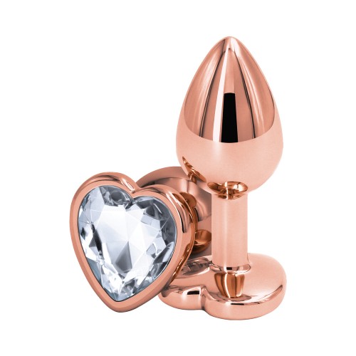 Plug Anal Corazón Rosa Oro Pequeño