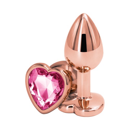 Plug Anal de Corazón con Acabado Rosa Oro Pequeño