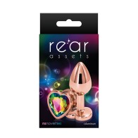 Rear Assets Rose Gold Heart Anal Plug Small