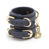 Bondage Couture Wrist Cuffs Blue - Elegant BDSM Accessory