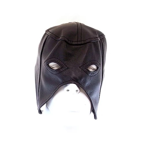 Rouge Half Mask in Black Leather