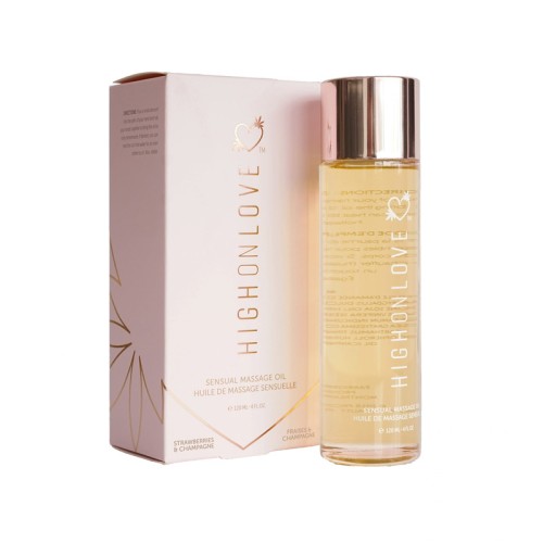 HighOnLove Strawberry & Champagne Massage Oil - Luxurious Pleasure