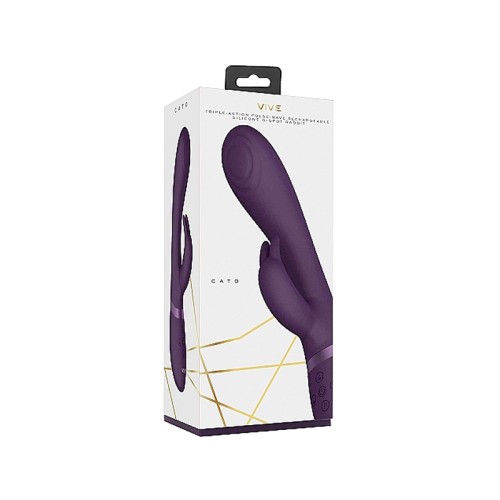 VIVE CATO Rechargeable Rabbit Vibrator Purple