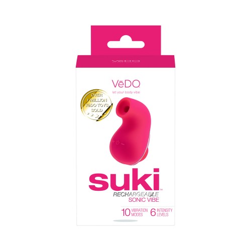 Vibrador Suki Sonic Succión Rosa - Dispositivo de Placer Recargable