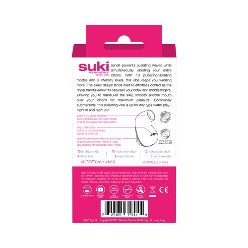 Vibrador Suki Sonic Succión Rosa - Dispositivo de Placer Recargable