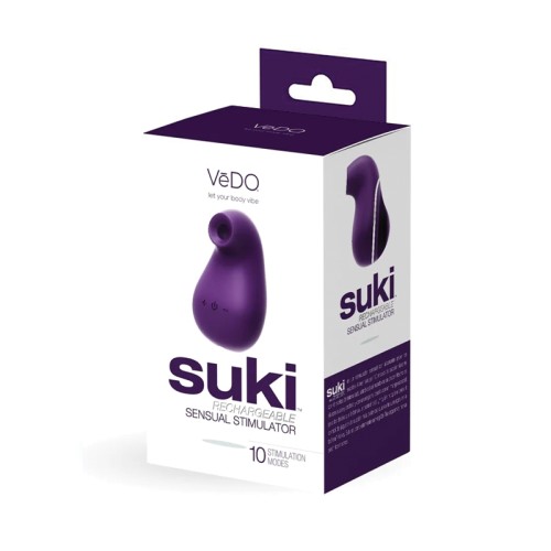 Vibrador Recargable de Succión Sónica Vedo Suki Púrpura Profundo